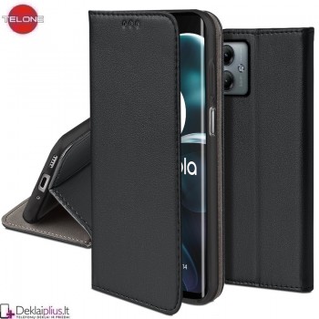 Telone dirbtinos odos dėklas - juodas (Motorola Moto G14) Telone dirbtinos odos dėklas - juodas (Motorola Moto G14)